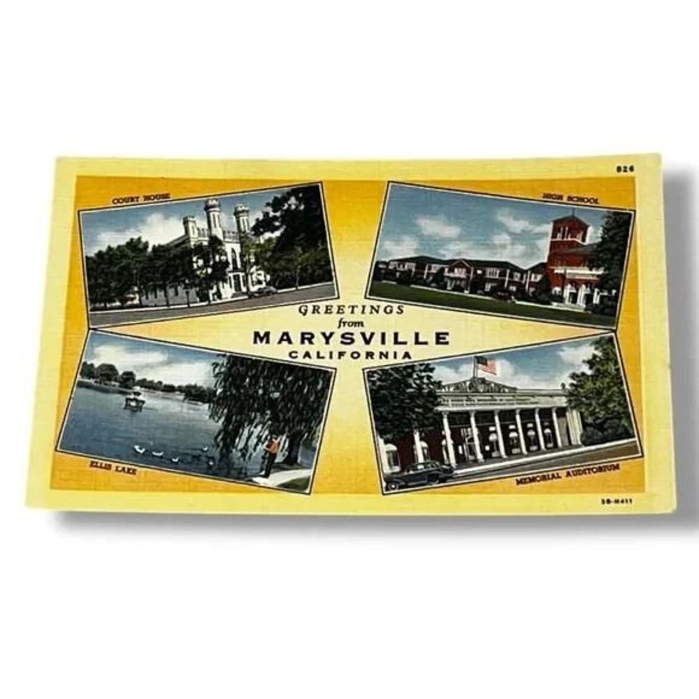 Postcard Greetings From Maryville California Multiview Linen Card C358
